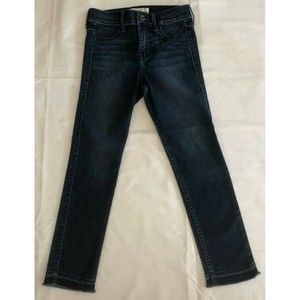 Abercrombie Kids Girls Straight Leg Raw Hem Denim Blue Jeans Size 12